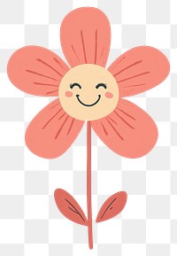 PNG Cute smiling pink flower illustration asteraceae outdoors.