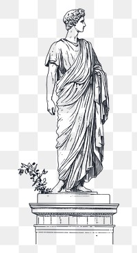 PNG Celestial greek statue illustration minimalist drawing.