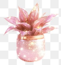 PNG Sparkle plant pot pink illustration glittering.