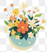 PNG Papercut boom bubble flowers nature colors.