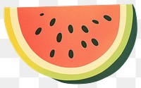 PNG Papercut cute watermelon fruit slice illustration.