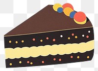 PNG Papercut chocolate cake dessert confectionery illustration.