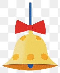 PNG Papercut christmas bell background simple bow.