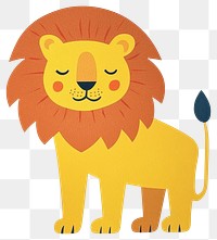 PNG Papercut cute lion cartoon animal simple.