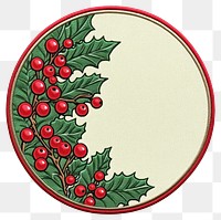 PNG Christmas patch berries holly decor.