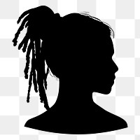 PNG People avatar silhouette dreadlocks hairstyle.