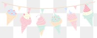 PNG Memphis ribbon ice cream garland illustration dessert colors.