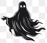 PNG Cartoon ghost silhouette illustration halloween stencil.