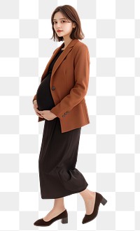 PNG Front view of pregnant woman in business arttire blazer photo dress.