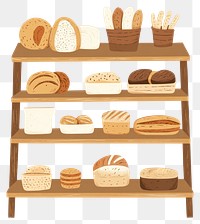 PNG Bread market small shop illustration shelves shelf.