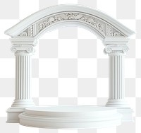 PNG Greek arch 3d podium architecture background white.