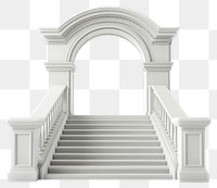 PNG Greek arch 3d podium staircase stairs white.