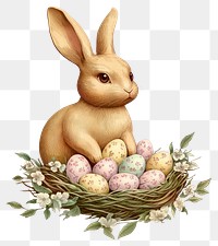 PNG Easter bunny eggs illustration rabbit.