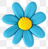 PNG Light blue flower vibrant yellow center.