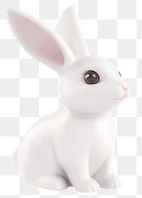 PNG White bunny illustration cartoon animal.