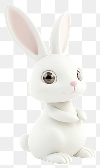 PNG White bunny illustration cartoon animal.