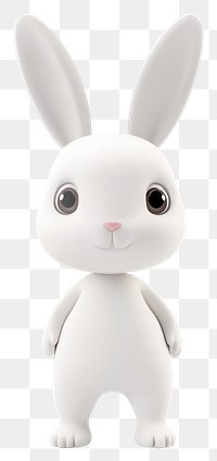 PNG White bunny illustration cartoon animal.