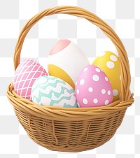 PNG Eggs in the basket patterns vibrant easter.