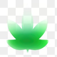 PNG Blurred gradient leaf icon green illustration symbol.