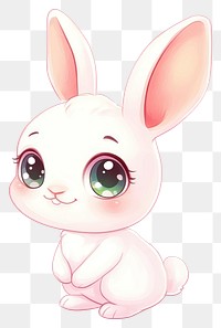 PNG White easter bunny art illustration animal.