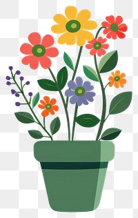 PNG Wildflower flowers art pot.