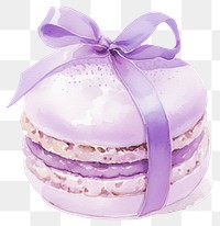 PNG Purple coquette macaron illustration watercolor dessert.