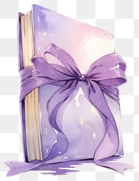 PNG Purple coquette book illustration watercolor ribbon.