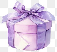 PNG Purple coquette gift illustration watercolor ribbon.