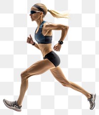 PNG Female fullbody running performance endurance clothing.