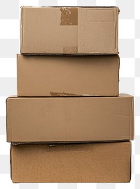 PNG Stack of cardboard boxes packaging materials shipping.