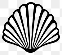 PNG A seashell black white invertebrate.