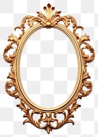 PNG Ornamental gold oval vintage photo frame.