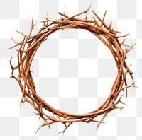 PNG Crown of thorns circular wood representation.