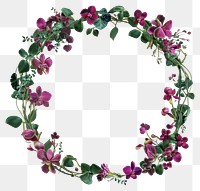 PNG Victorian art botanical flowers circle.