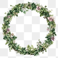 PNG Victorian art botanical wreath circle.