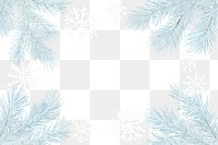 PNG White cartoon snowflake frame and corner fir branches illustration background winter.