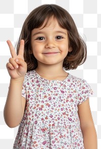 PNG Peace hand sign gesture girl portrait photo.