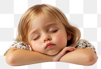 PNG Sleepy caucasian girl toddler sleeping photo face.