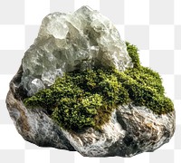 PNG Rock Salt Cluster with Moss crystals rock moss.