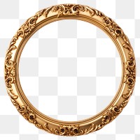 PNG Baroque circle Gold Frame gold photo round.