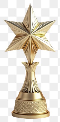 PNG Golden star trophy symbol achievement recognition.