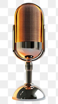 PNG Retro microphone icon metallic broadcasting equipment.