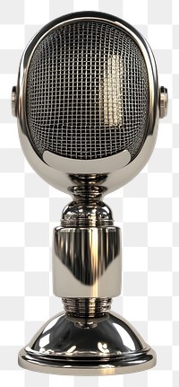 PNG Retro microphone icon metallic finish style.