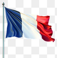 PNG Waving France flag on a flagpole france waving white.