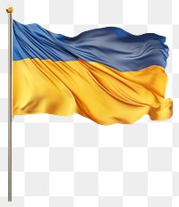 PNG Waving ukraine flag on a flagpole waving ukrainian patriotic.