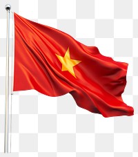 PNG Waving Vietnam flag on a flagpole vietnam vietnam flag patriotism.