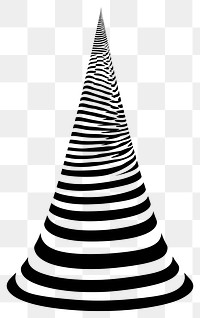 PNG Cone flat line illusion black white art.