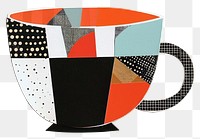 PNG Coffee cup retro paper collage design art illustration.