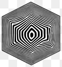 PNG Cube flat line illusion pattern black white.