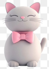 PNG 3d coquette cat illustration pink cute.